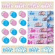 26-delige genderreveal party set met afzetlint, buttons en armbanden