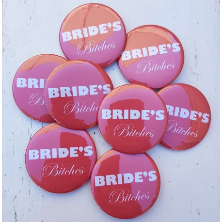 Button Bride's Bitches rood