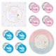 50-delige genderreveal set Boy or Girl Ooievaar roze blauw en goud met bordjes, servetten en buttons