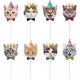 8 cupcake toppers Happy Birthday Cats met diverse poezen afbeeldingen