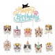 17-delige cupcake en taart topper set Happy Birthday Cats