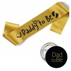 Sjerp en button set Daddy to Be zwart en goud