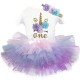 Eerste verjaardag kleding en decoratie set Unicorn pink white lilac 12-delig