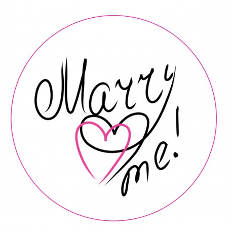 Koelkast magneet Marry Me pink and black