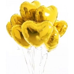 10 grote hartvormige folie ballonnen goud