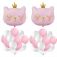 Fancy Cat roze goud wit 26-delig ballon pakket