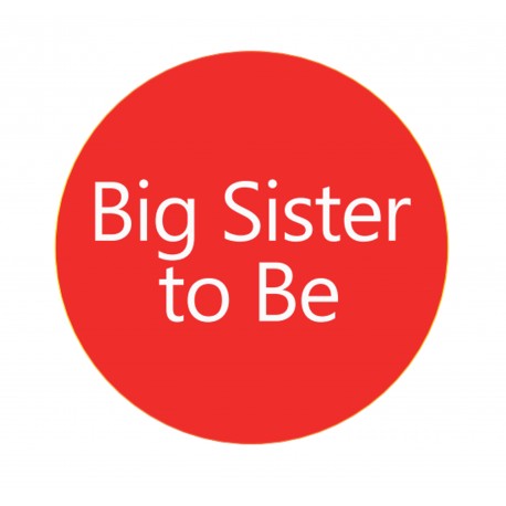 Button Big Sister to Be rood met wit