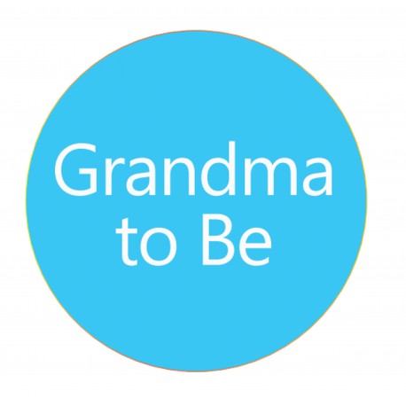 Button Grandma to Be blauw met wit