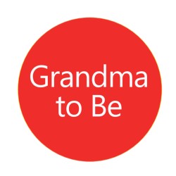 Button Grandma to Be rood met wit