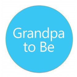 Button Grandpa to Be blauw met wit