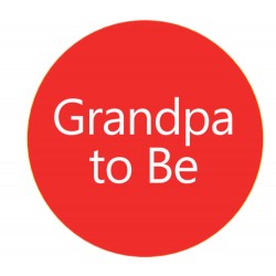 Button Grandpa to Be rood met wit