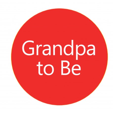 Button Grandpa to Be rood met wit