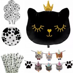 Poezen decoratie pakket 43-delig Cat Princess Zwart