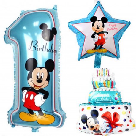 Cakesmash ballonnen set Mickey Mouse 3-delig