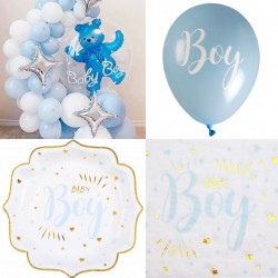 Babyshower of genderreveal set It's a Boy met ballonnen, bordjes en servetten 90-delig