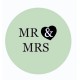 Button Mr & Mrs mint groen