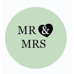 Button Mr & Mrs mint groen