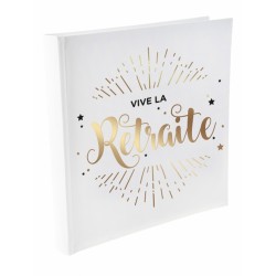 Gastenboek Vive la retraite wit met goud en zwart