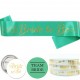 Vrijgezellenfeest set Bride to Be en Team Bride mint groen, goud en wit 18-delig