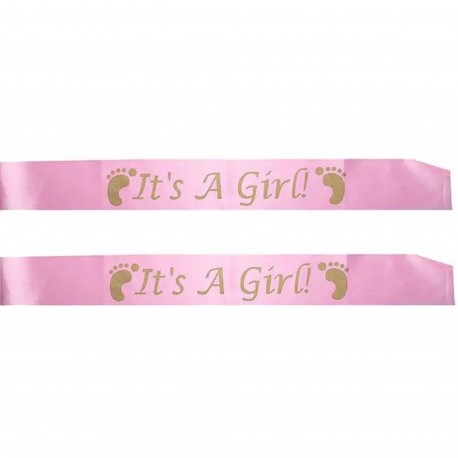 2-delige sjerpen set It's a Girl roze met goud