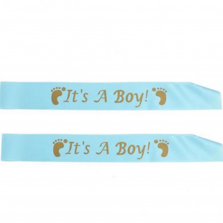 2-delige sjerpen set It's a Boy blauw met goud