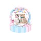 8 kartonnen bordjes Happy Cats pastel doorsnede 23 cm