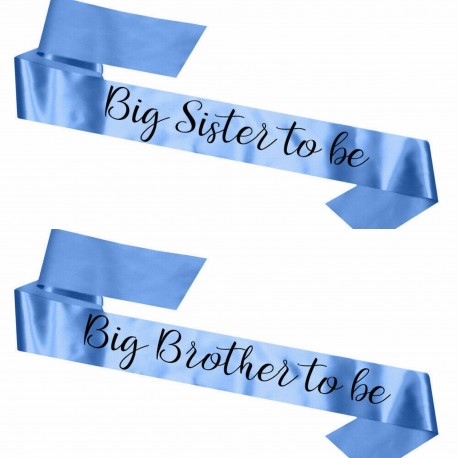 Sjerpen set Big Brother en Sister blauw met zwarte tekst