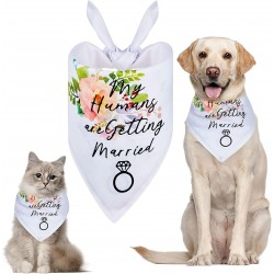 Honden of katten bandana My Humans are getting Married Flowers