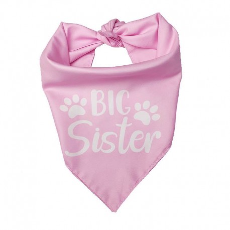 Honden bandana Big Brother roze met witte tekst en honden pootjes