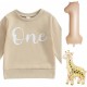 Cakesmash set met sweater beige met folie ballonnen 1 en Giraf