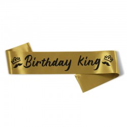 Birthday King sjerp goud met zwart