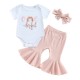 Cakesmash outfit Miss Onderful Rainbow met romper, flared pants en hoofdban met strik