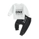 Cakesmash outfit met sweater en zachte broek One wit, grijs en zwart