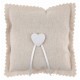 Ringkussen Natural Heart beige met 2 lintjes om de ringen aan vast te maken