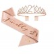 Finally 21 set met diadeem en sjerp deLuxe rosé goud glitter