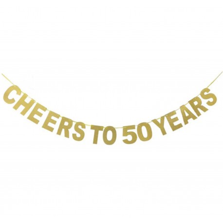 Cheers to 50 Years gouden glitter banner