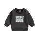 Eerste verjaardag sweater Birthday Dude donker grijs maat 12 - 18 maanden