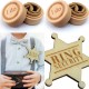 3-delige set met 2 houten ringendoosjes I Do en 1 houten badge ring security