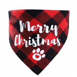 Kerst honden bandana Merry Christmas rood, zwart en wit