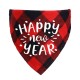 Honden bandana Happy New Year rood met wit