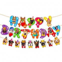 Dubbele hondenslinger Happy Birthday Dogs XL