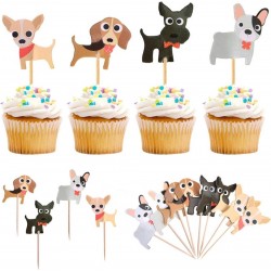 Pak met 12 cupcake prikkers I Love Dogs