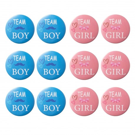 12 buttons Team Boy en Team Girl