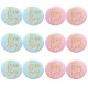 12 buttons Team Boy en Team Girl roze en blauw met gouden letters