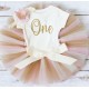 1e verjaardag cakesmash set Ivory, Pink and Gold de Luxe