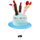 Soft pluche Happy Birthday hoed voor katten blauw