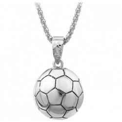 Mannen ketting met voetbal bedel zilver