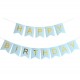 Banner Happy Birthday blauw met goud