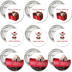 9 Buttons Christmas Dogs