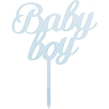 Acryl taart topper Baby Boy pastel licht blauw